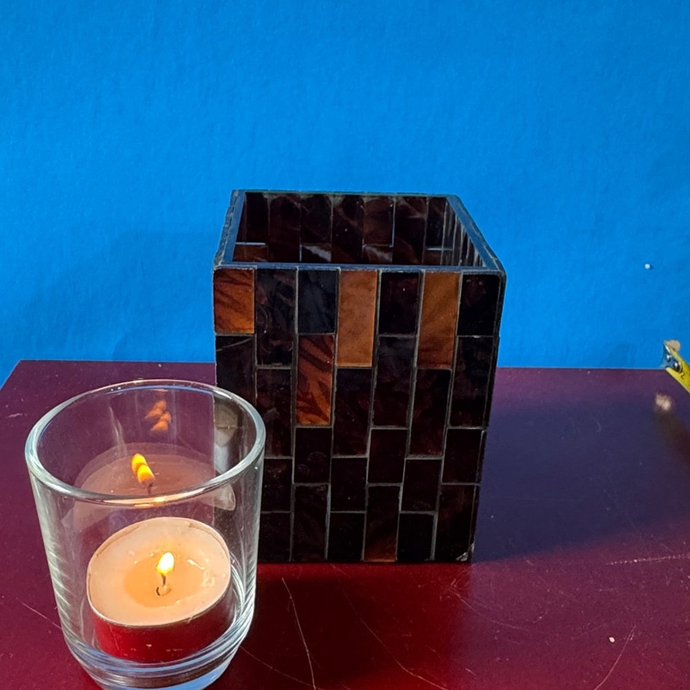 RETIRED - PartyLite GLOBAL AMBIANCE MINI 4” Mosaic Tealight Holder - Picture 6 of 8